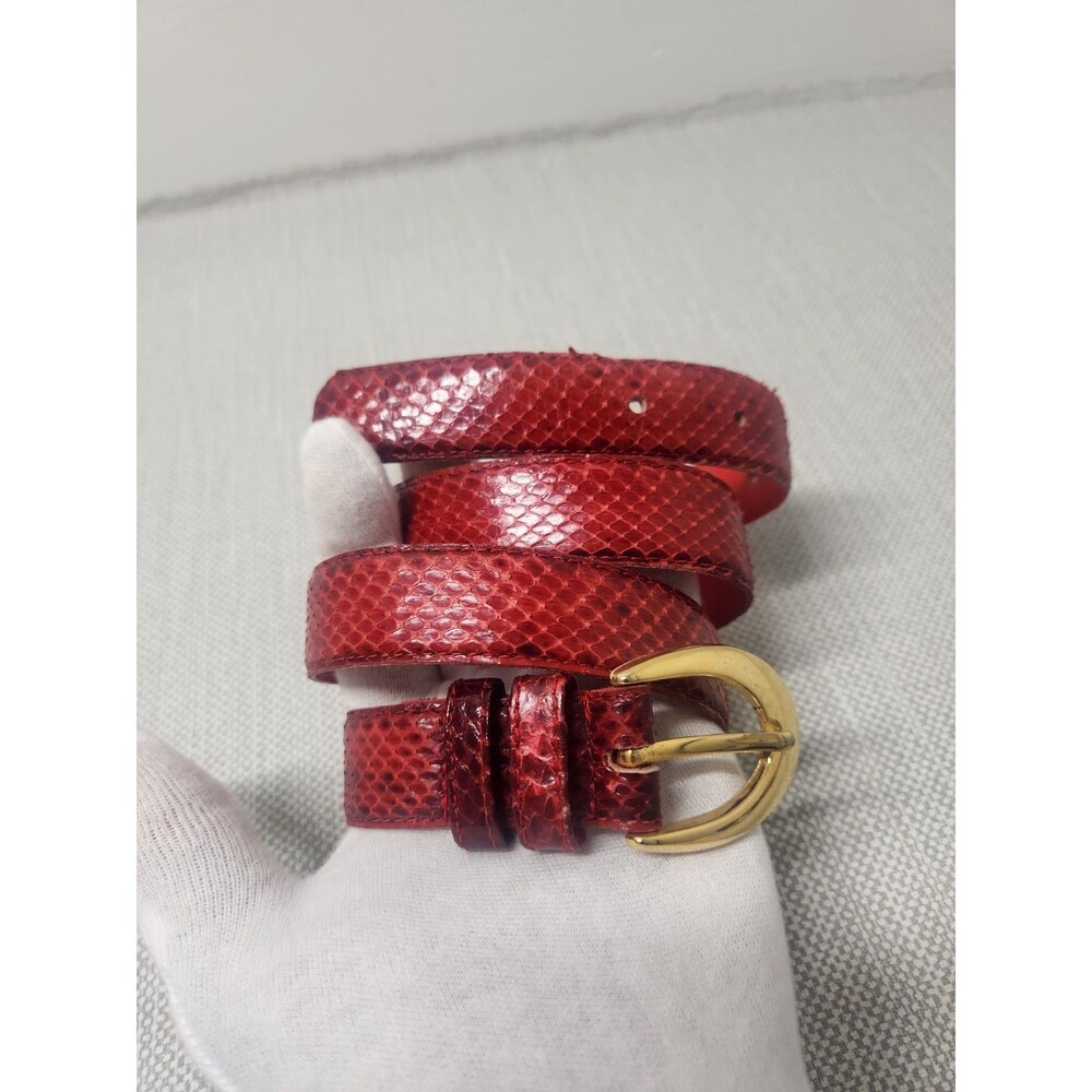 Crown Pacific Vintage Medium Red Snake Skin Belt Adjustable Women